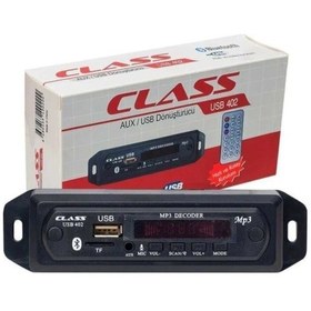Resim Class Usb-402 Çakmak Girişli Usb.Sd.Aux.Mp3.Bt Mod 