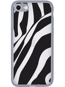 Resim mooodcase Iphone Se 2020 Uyumlu Kamera Lens Korumalı Zebra Desenli Lüx Telefon Kılıfı 