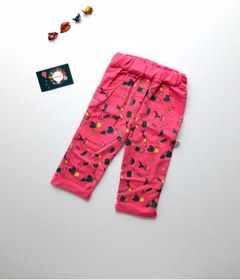 Resim Kız Bebek Pembe Ananas Baskılı Tek Alt Pantolon , Bebek Patiksiz Pantolon , Kız Bebek Pijama Altı 