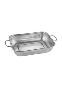 Resim Gümüş Paslanmaz Çelik Makarna Sebze Meyve Süzgeç 32x40 Cm Inox 