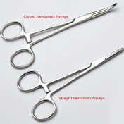 Resim Paslanmaz Çelik Hassas Hemostatik Pense - Kavisli & Düz Uçlar, 12.5 cm, Tıbbi, Dikiş, Balıkçılık, Kesim, Evcil Hayvan Kene Çıkarma & Elektronik Tamir için Çok Amaçlı Alet, Tıbbi Hassas Alet | Hassas Tutma Sapı | Paslanmaz Çelik Alet 