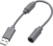 Resim PINGTANYOUYU Xbox 360 yedek kablolu denetleyici USB kablolu adaptör denetleyicisi çekerek ayrılabilir adaptör kablosu (gri) 