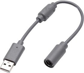 Resim PINGTANYOUYU Xbox 360 yedek kablolu denetleyici USB kablolu adaptör denetleyicisi çekerek ayrılabilir adaptör kablosu (gri) 