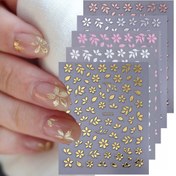 Resim Adet 5'li Set Çiçekli Tırnak Sanatı Çıkartmaları 3D Renkli Çiçek Yaprağı Bitki Bahar Çiçekleri Metalik Efekt Tırnak Kaydırakları Tasarım Dekorasyon, Baskı Tırnak Dekoru,Kendin Yap Tırnak Tasarımı,Metalik Tırnak Kaydırıcıları,Baskı Tırnaklar,Çok Renkli Çiçek Desenli,İlkbahar Çiçeği Deseni,Metalik 