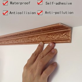 Resim Kolay Kurulumlu Kendinden Yapışkanlı 3D Çiçekli Oyma Duvar Kağıdı Sınırı - Dayanıklı XPE Köpük, Tavanlar, Duvarlar, Kapı Çerçeveleri için Yapışkanlı Dekoratif Şerit - Su Geçirmez & Yağ Geçirmez, 230.0cm x 8.0cm, Açık Kahverengi & Beyaz 