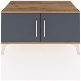 Resim Hyperion Şifonyer Tek Raflı 2 Kapaklı 88x44x48 Çam-antrasit Atlas Çam 