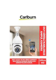 Resim 355 Yatay Ve 90 Dikey Hareket E27 Duy Girişli Bulut Depolama Çift Yönlü Ses Kablosuz Ampul Kamera 