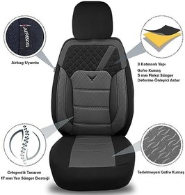 Resim Oto Pandami Volvo S40 Cross Country 2012 Uyumlu 1+1 Gri Koltuk Kılıfı 