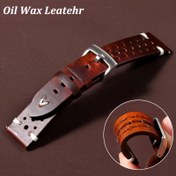Resim Eskitilmiş Yağ Mumlu Renk Değiştiren Deri Saat Kayışı - 20mm & 22mm, Nefes Alabilir, Hızlı Çıkartma, El Yapımı Dikiş, Metal Tokalı İnek Derisi Saat Kayışı, Erkekler İçin Rahat Stil, Rahat Saat Kayışı | Vintage Saat Kayışı | Dayanıklı Deri Kayış 