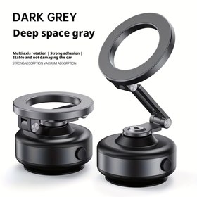Resim Koyu Gri Manyetik Araba Tutucu 360° Döndürme - Dayanıklı Alüminyum Alaşımlı, Güçlü Yapışma, for iPhone ve Android Cihazları İçin Ayarlanabilir Stand, Arabada Canlı Yayın, Spor Salonu, Ayna, Pürüzsüz Yüzey İçin Mükemmel, Manyetik Döngü İçerir, Araba Tutucu | Ayarlanabilir Stand | Dayanıklı Tutma, Araba Tutucu 