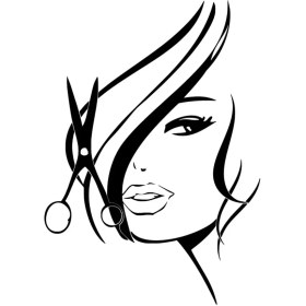 Resim Bayan Kuaför Sticker 20 x 28 cm 