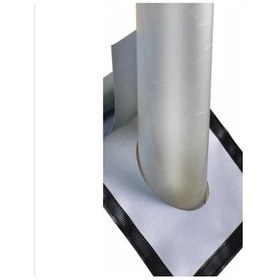 Resim Kamp Çadırı Soba Bacası Çıkışı Yanmaz + Su Geçirmez Kumaş Tek Katlı Gri 