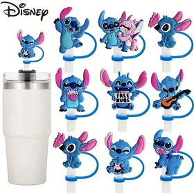 Resim 1 Disney Yeni Star Bebek Stitch Silikon Pipet Kapağı, Karikatür Yumuşak Jel Pipet Kapağı, Toz Fişeği, Yaratıcı Parti Pipet Şapkası, Tekrar Kullanılabilir İçecek Pipeti Toz Kapağı 
