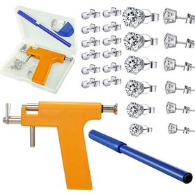 Resim Wezone Çelik Kulak Delme Seti: 12 Çift Küpe, Zirkon Taşlı, Ağrısız, Turuncu Kutu 