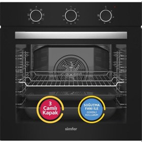 Resim Simfer 8220 9 Fonksiyon QS Siyah Cam Ankastre Fırın Power Turbo Pop-up 