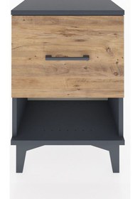 Resim Arges Komodin Tek Çekmeceli 44x30x64 Antrasit-çam Antrasit 