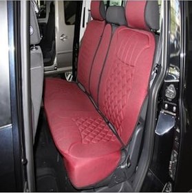 Resim Volkswagen Polo Chrome Edition ile Uyumlu Lüx Oto Koltuk Minderi Ön Arka 5'li Set Elegance Kırmızı Siyah 