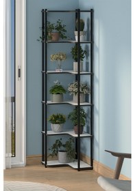 Resim 6 Raflı Çiçeklik Rafı Saksılık Standı Dekoratif Aksesuar Rafı Saksılık Sardes Beyaz Beyaz 