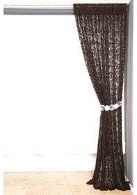 Resim Sultan 2 Acı Kahve Renk Hazır Dikilmiş Pileli Fon Perde 75x260 Cm 