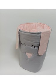 Resim Ege HOME Decoration&Accessories Gri Pembe Oyuncak Kirli Sepeti 