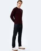 Resim Polo Yaka Düğmeli Dokulu Triko Kazak 