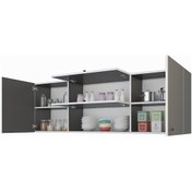 Resim Kenzlife hazır mutfak lucida gri 060*150*32 mutfak banyo dolabı kapaklı raflı 