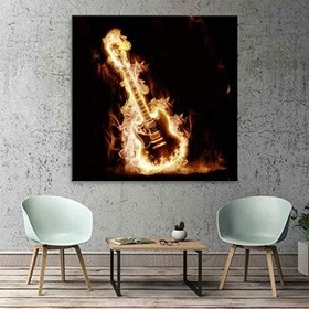 Resim Arty Tablo Alevli Elektro Gitar Tablo Amz-Imb186-X 30X45 