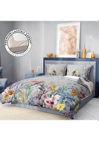 Resim Monohome Premium Luxury Çift Kişilik Nevresim Takımı 3d Pamuk Saten Flowers Forest-1619 - Lastikli Çiçekli 