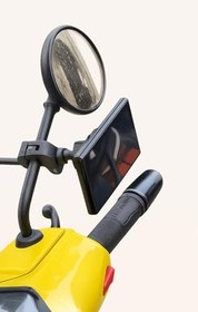 Resim Coverzone Vespa, Arora Cappuccino, Lambretta, Peugeot Modelleri ile Uyumlu Magsafe ile Uyumlu Telefon Tutucu - Ayna Demirine ve Gidona Takılabilir, 360° Döner, Evrensel Bisiklet Scooter | QL10 