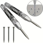 Resim 1 adet Otomatik Merkez Delme Aracı ile 3 adet Ek Bit - 12.7cm Ağır Hizmet Çelik Bahar Delme, Ayarlanabilir Gerilim, Paslanmaz ve Parlatılmış Bitiş, Ferro Malzemeler - DIY, İnşaat, Otomotiv, PC Uyumlu, İnşaat Aracı, Dayanıklı İnşaat 