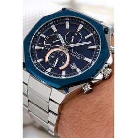 Resim Ferrucci Çelik Kordon Function Gümüş-mavi Yeni Sezon Erkek Kol Saati Sdfer075 Gümüş - Mavi 