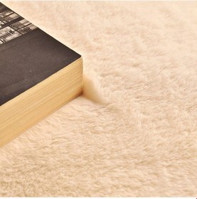 Resim Yıkanabilir Kaymaz Taban Post Peluş Çocuk Halısı Krem 