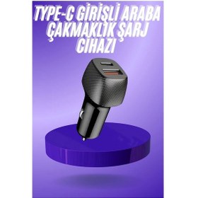 Resim Ilkeshop 38w Usb Type-c Girişli Oto Çakmaklık Araç İçi Hızlı Şarj Çakmaklık Şarj Aleti 