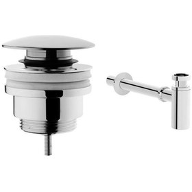 Resim Artema Yuvarlak Lavabo Süzgeci Basmalı Aç Kapa + Vitra Origin Lavabo Sifonu, T Tipi 