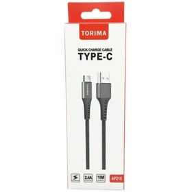Resim Torima Şarj Kablosu Type-C 3.0A Halat Data Kablo AP210 Siyah 