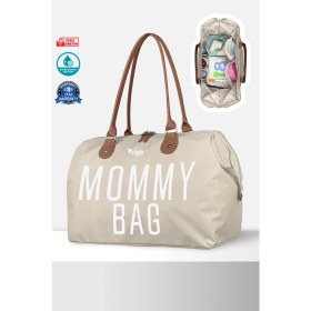 Resim Stylo Mommy Bag USA Baskılı Anne Bebek Bakım Çantası-Bej 