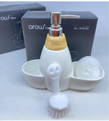 Resim AROW Vilma Tr-252 Lüx Porselen Sıvı Sabunluk & Fırça & Sünger Set 