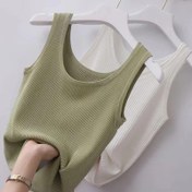 Resim 3 Adet Kadın Kolsuz Tank Top - Buz İpeği Lifli Kumaş, Nefes Alabilir & Esnek, Yuvarlak Yaka Günlük Üstler İlkbahar/Yaz Katmanlama için, Ofis Giyimi veya Dış Giyim, Düz Renkler (Siyah/Beyaz/Gri), Tek Omuz Stili, Esnek Kumaş 