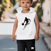 Resim 2 adet Erkek Yaz Basketbol Grafikli Tank Üstü ve Şort Takımı - Mavi, 3-10 Yaş Arası, Nefes Alabilir ve Esnek Kumaş, Seyahat, Kamp ve Doğum Günü için Mükemmel, Seyahat Temel Malzemeleri | Oyuncak Tasarımı | Esnek Kumaş, Açık Hava için 