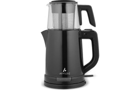 Resim Renkli Çay Makinesi, Pratik ve Şık Tasarım, Siyah Renkli, Hızlı Çay Demleme 