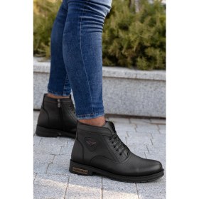 Resim Daxtors D0504 Siyah Kışlık Kar Botu Kürklü Malzeme ile Soğuğa Dayanıklı Platform Topuk 
