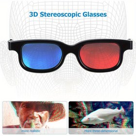 Resim 10 adet Karikatür Temalı 3D Gözlük Kırmızı & Mavi Lensler - Spor Stili, ABS Reçine, Kadınlar için Şık Aksesuar 