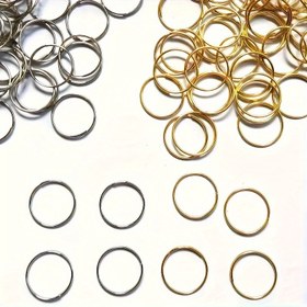 Resim 100 adet Dayanıklı Paslanmaz Çelik Zımba Halkaları - Takı Yapımı, DIY El Sanatları, Noel ve Düğün Dekorasyonları için - 1.09cm Boncuklu Halkalar 