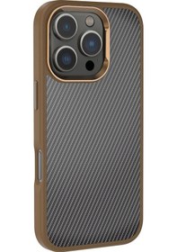 Resim İphone Uyumlu 16 Pro Uyumlu Kılıf Karbon Fiber Görünümlü Parlak Kamera Çerçeveli Zore Venus Kapak-siy Siyah 