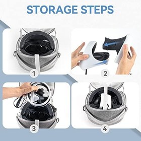 Resim Hard Carrying Case Compatible for PS VR2, Fuimllar Portable Hard Shell Travel Case Storage for Playstation vr2 Headset and Controllers, Includes Lens Protector, Lens Cloth, Velcro Cable Management 
