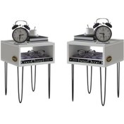 Resim Kenzlife komodin ortense 2 li set byz komidin 44*29*29 metal ayaklı orta zigon sehpa minik boy (mng) 