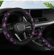 Resim Willowhaven 3 Parça Koyu Gri Blingbling Direksiyon Kılıfı El Freni Kolu Kapağı Oto Aksesuar Seti Koyu Gri 