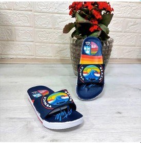 Resim Calx 319 Lacivert-beyaz 3d Baskılı Erkek Çocuk Terlik Lacivert - Beyaz 