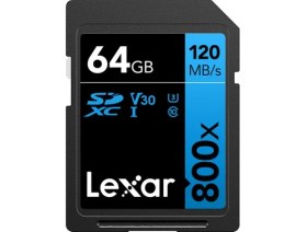 Resim Lexar 64GB High-Performance 800X Uhs-I Sdxc Memory Card (Blue Series) 