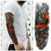 Resim Sones Büyük Kol Manşonu Su Geçirmez Geçici Dövme Etiketi Tqb-080 